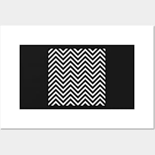 Black and White Chevron Pattern Posters and Art